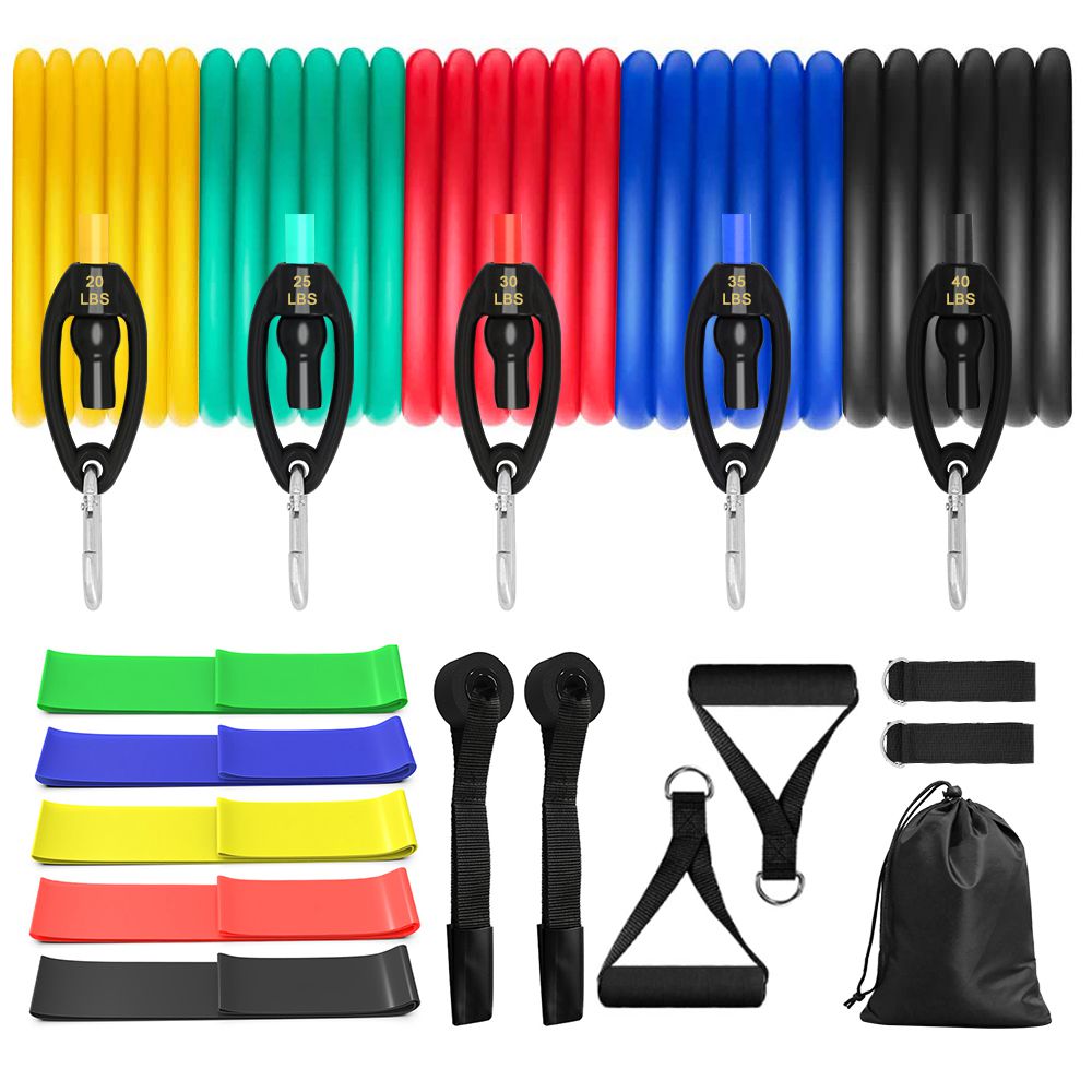 トレーニングチューブ ストレッチ 筋トレ チューブ トレーニング ダイエット エクササイズ バンド ゴムチューブ 10色セット 送料無料