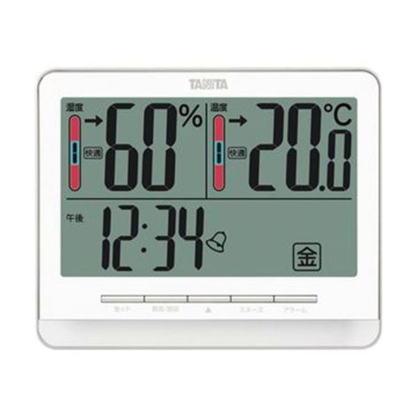 （まとめ）タニタ 温湿度計 ホワイトTT-538WH 1個【×3セット】 ダイエット・健康 健康器具 温度計・湿度計 レビュー投稿で次回使える2000円クーポン全員にプレゼント