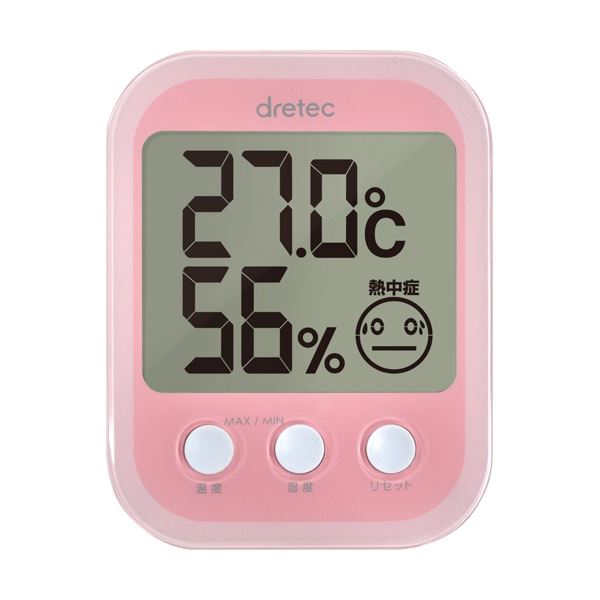 （まとめ）ドリテック デジタル温湿度計オプシスプラス ピンク O-251PK 1個【×2セット】 ダイエット・健康 健康器具 温度計・湿度計 レビュー投稿で次回使える2000円クーポン全員にプレゼント