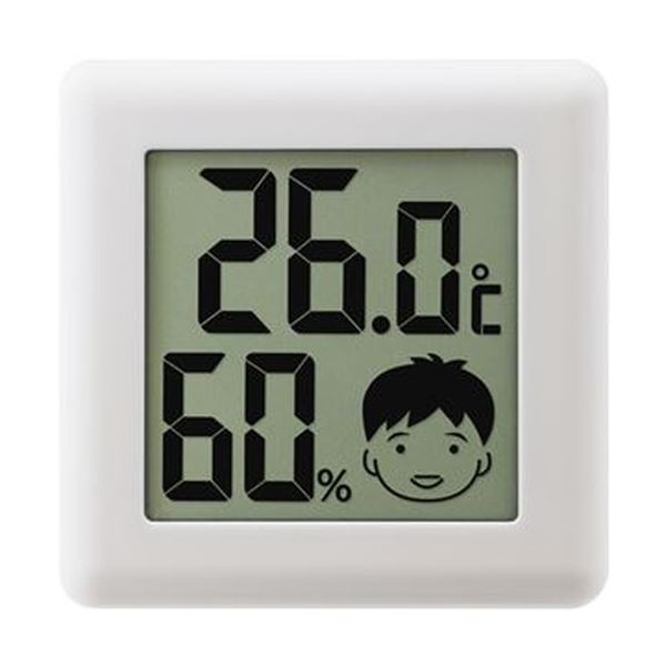 （まとめ）ドリテック デジタル温湿度計 ピッコラホワイト O-282WT 1個【×10セット】 ダイエット・健康 健康器具 温度計・湿度計 レビュー投稿で次回使える2000円クーポン全員にプレゼント