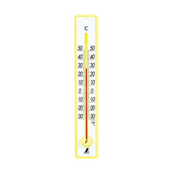 （まとめ）シンワ 寒暖計 25cm イエロー48357 1個【×20セット】 ダイエット・健康 健康器具 温度計・湿度計 レビュー投稿で次回使える2000円クーポン全員にプレゼント