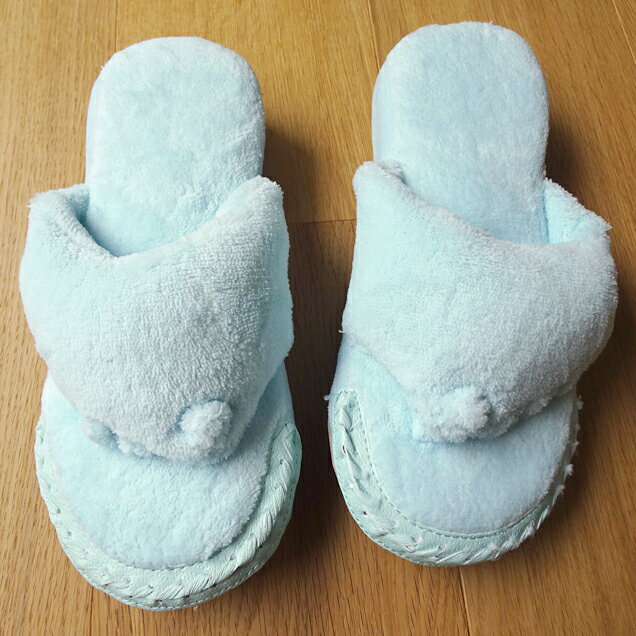 【メンズ】足つぼ五本指（5本指）スリッパ 洗えるパイル地 ユビゴロー ブルー/男性用