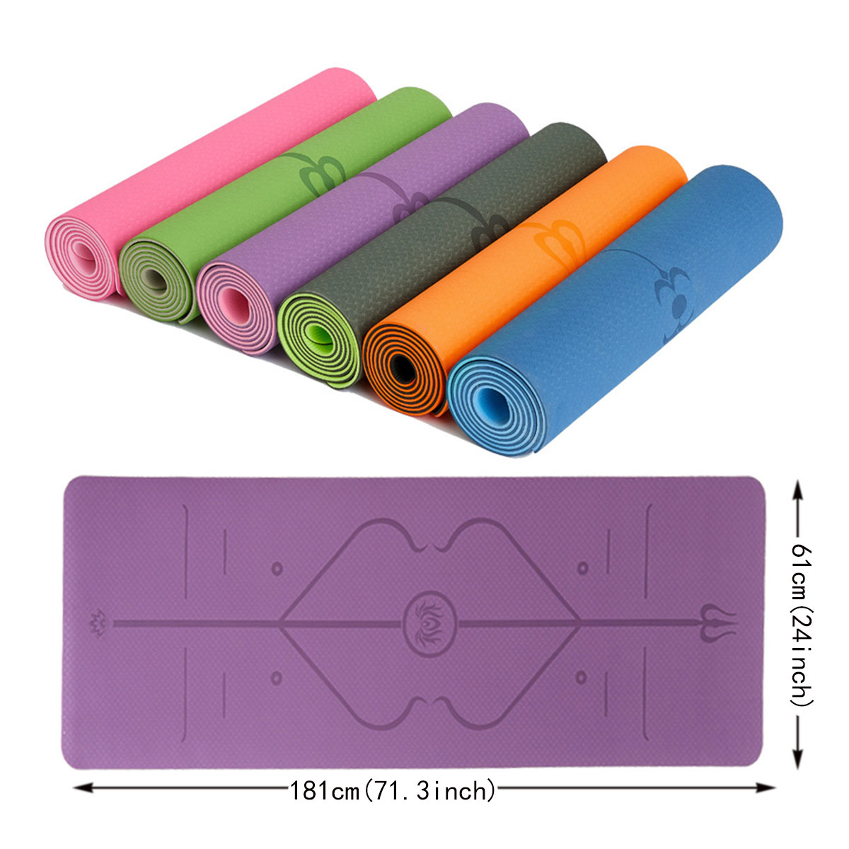 【送料無料】ヨガマット トレーニングマット ピラティスマット エクササイズマット 厚み 6mm 運動不足 滑り止め 無臭無毒 高密度 耐久性 軽量 183x61cm 選べる6色