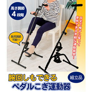 腕回しもできるペダルこぎ運動器 【直送品・送料無料・代引き不可】 フィットネスバイク エクササイズバイク エアロバイク ルームバイク エクササイズ ダイエット おススメ おすすめ リハビリ 室内 自転車こぎ